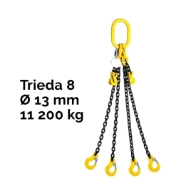 Reťazový záves,oko-4 hák, skracovač, nosnosť 11 200/8 000 kg, G8-13, Certifikát ČŽ